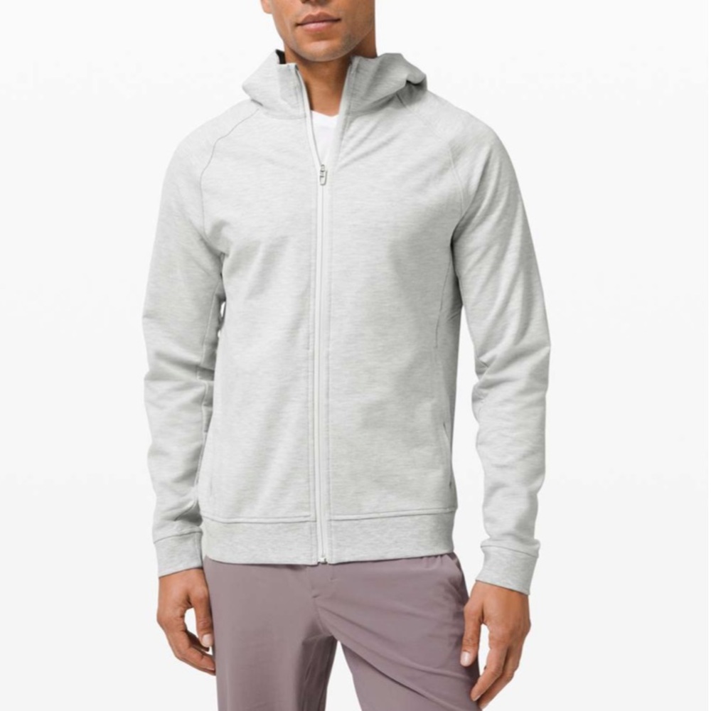 lululemon City Sweat Full Zip Hoodie in Heathered Ultra Light Gray Men’s